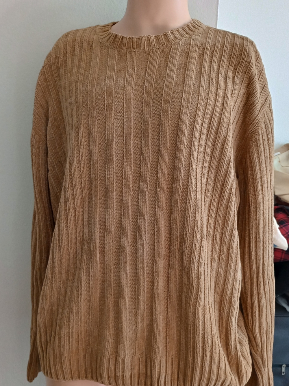 Arizona  Plush Ribbed Knit Sweater in Soft Peach